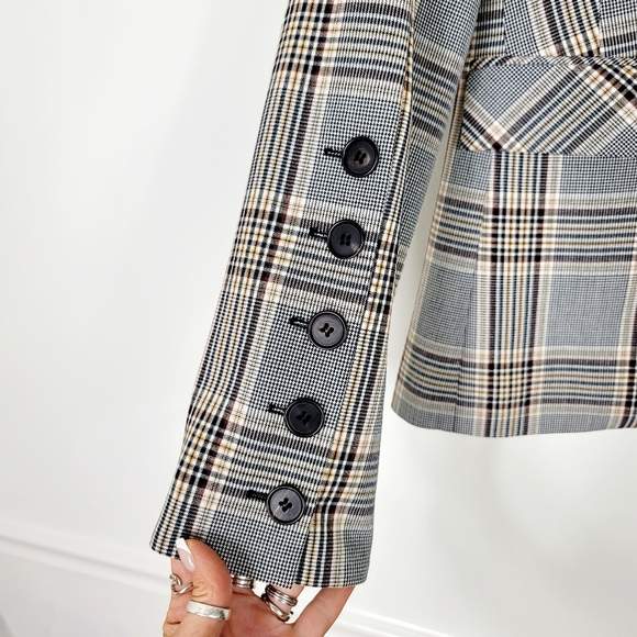 Veronica Beard Dickey gray plaid one button blazer jacket with dickey - Picture 7 of 11